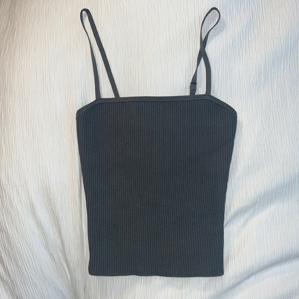 Babaton sculpt knit tank 2xs echo grey